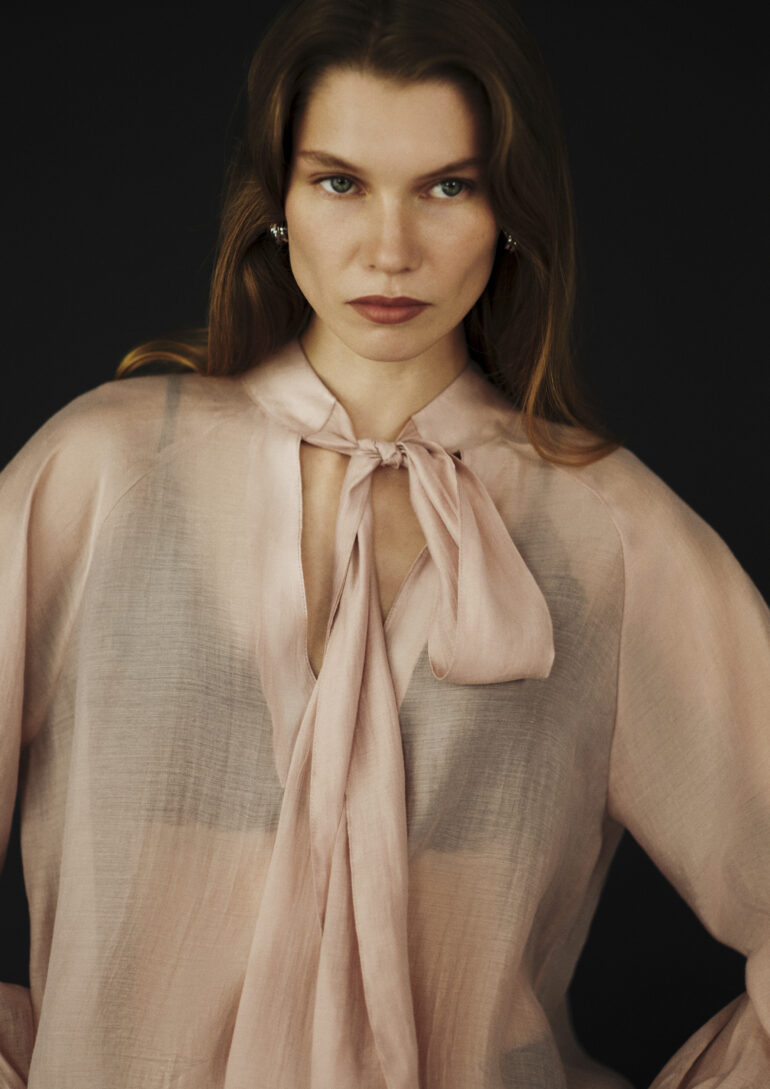 Beach editorial shell portrait