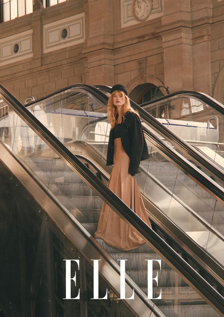 Beach editorial shell portrait