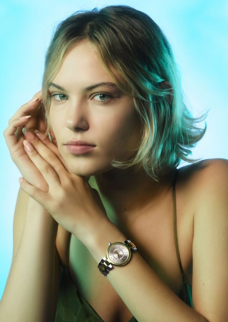 Beach editorial shell portrait