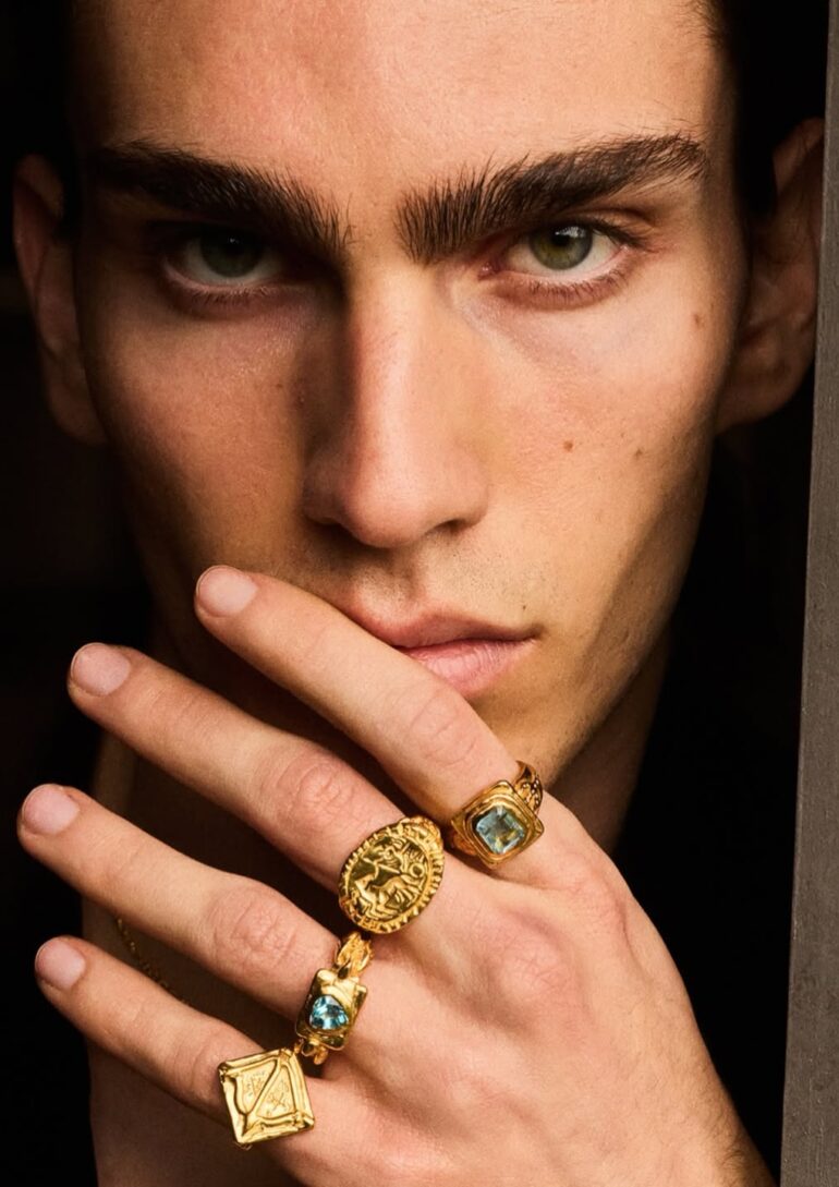 Beach editorial shell portrait