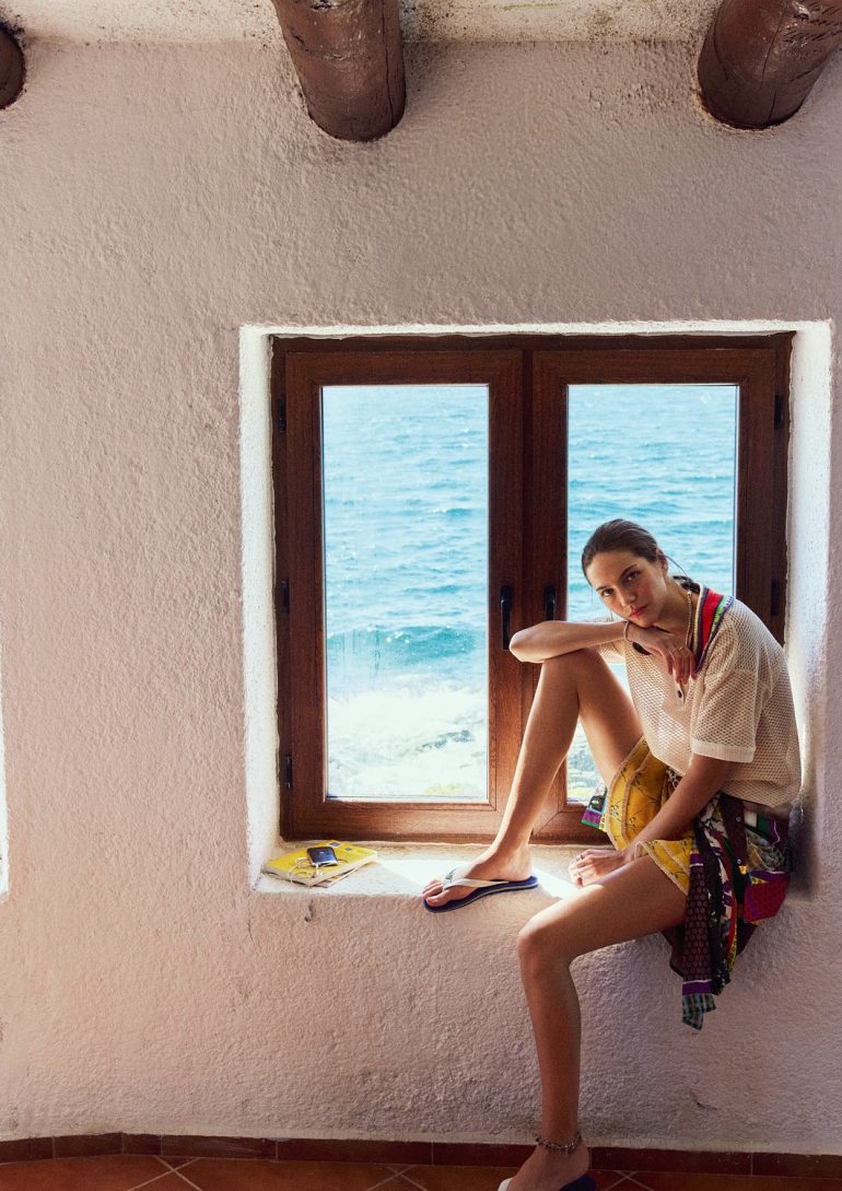 Beach editorial shell portrait