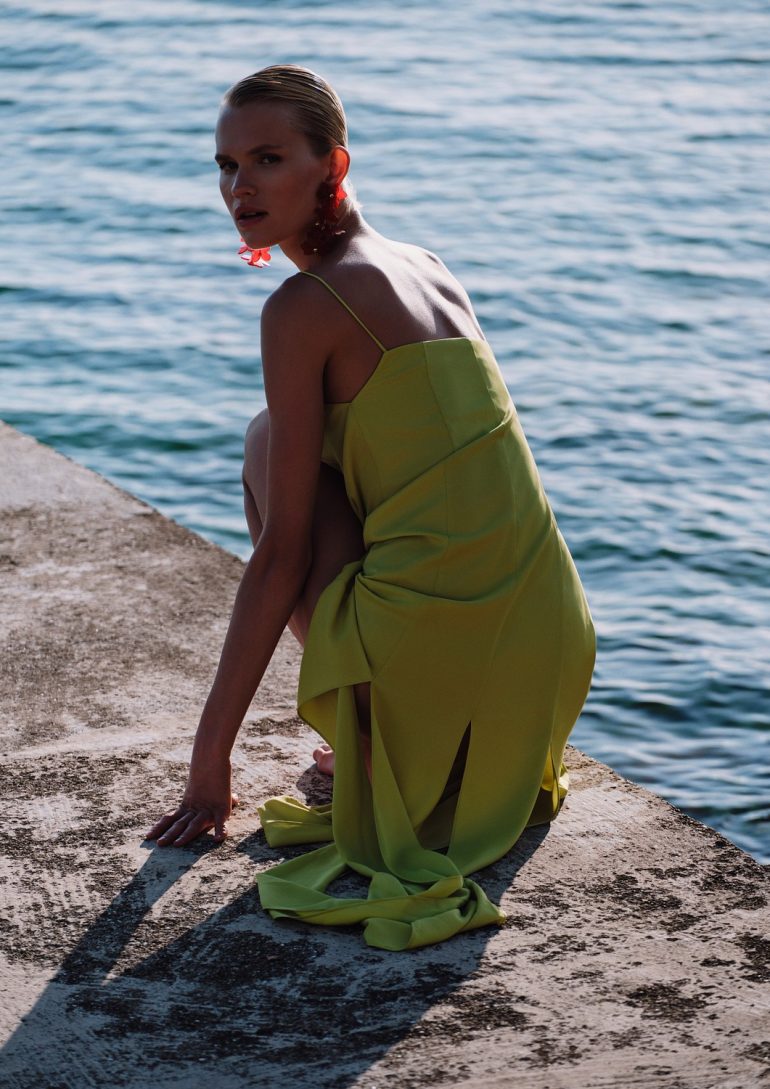 Beach editorial shell portrait